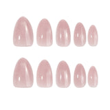 24pcs/Set Solid Pink Cat Eye Press On Nails