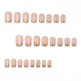 24pcs/Set Champagne Cat Eye French Press On Nails