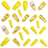 24pcs/Set Yellow Lemon Press-On Nails
