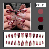24pcs/Set Bloody Scratch Doodle Press On Nails
