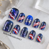 24pcs/Set Starry Waves Press-On Nails