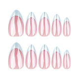 24pcs/Set White Chrome French Tip Press-On Nails