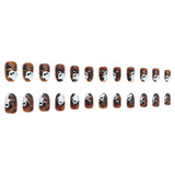 24pcs/Set Amber Ombre Ghost Press On Nails