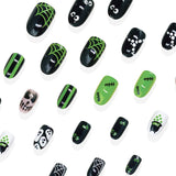 24pcs/Set Spooky Ghost Faces Press On Nails