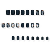 24pcs/Set Matte Ghost, Skull & Floral Press On Nails