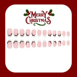 24pcs/Set Minimal White French Holly Berry Press On Nails