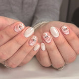 24pcs/Set White Mummy Press On Nails