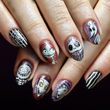 24pcs/Set Spider Web Witch & Skull Press-On Nails