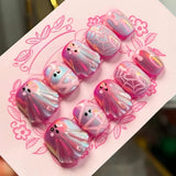 30pcs/Set 3D Ghost Press On Nails