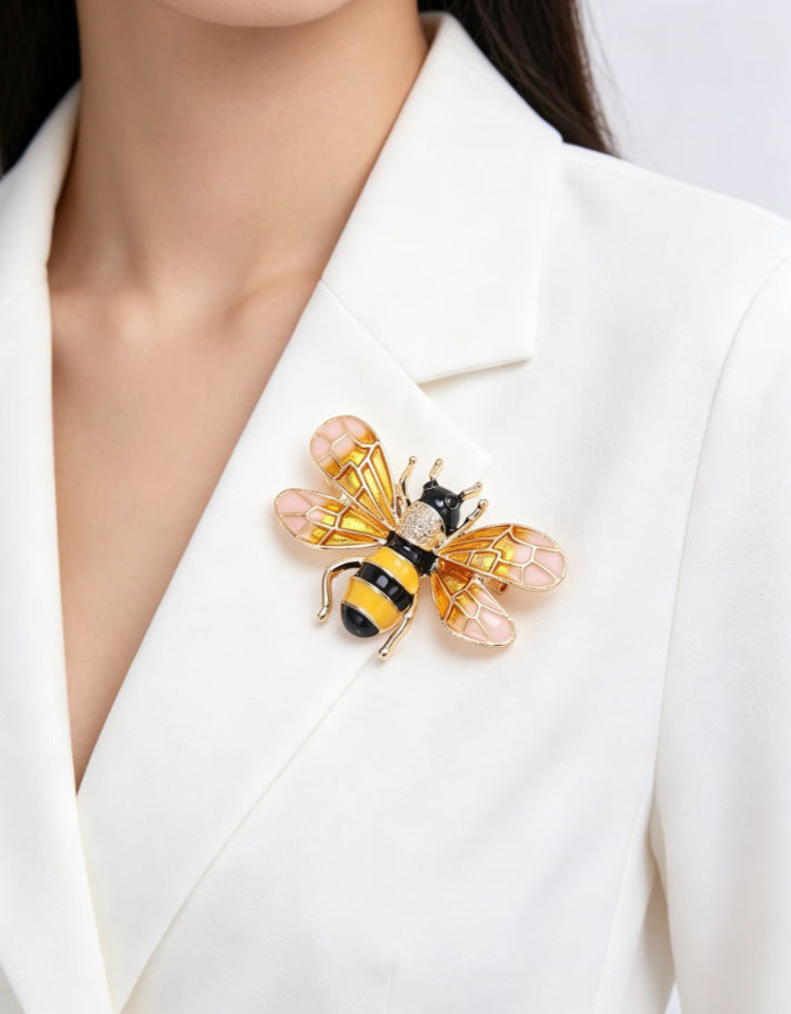 Enamel Alloy Bee Brooch