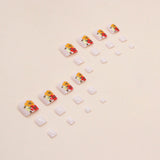 24pcs/Set Colorful Summer Floral Press On Toe Nails