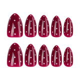 24pcs/Set Red Polka Dots Press-On Nails