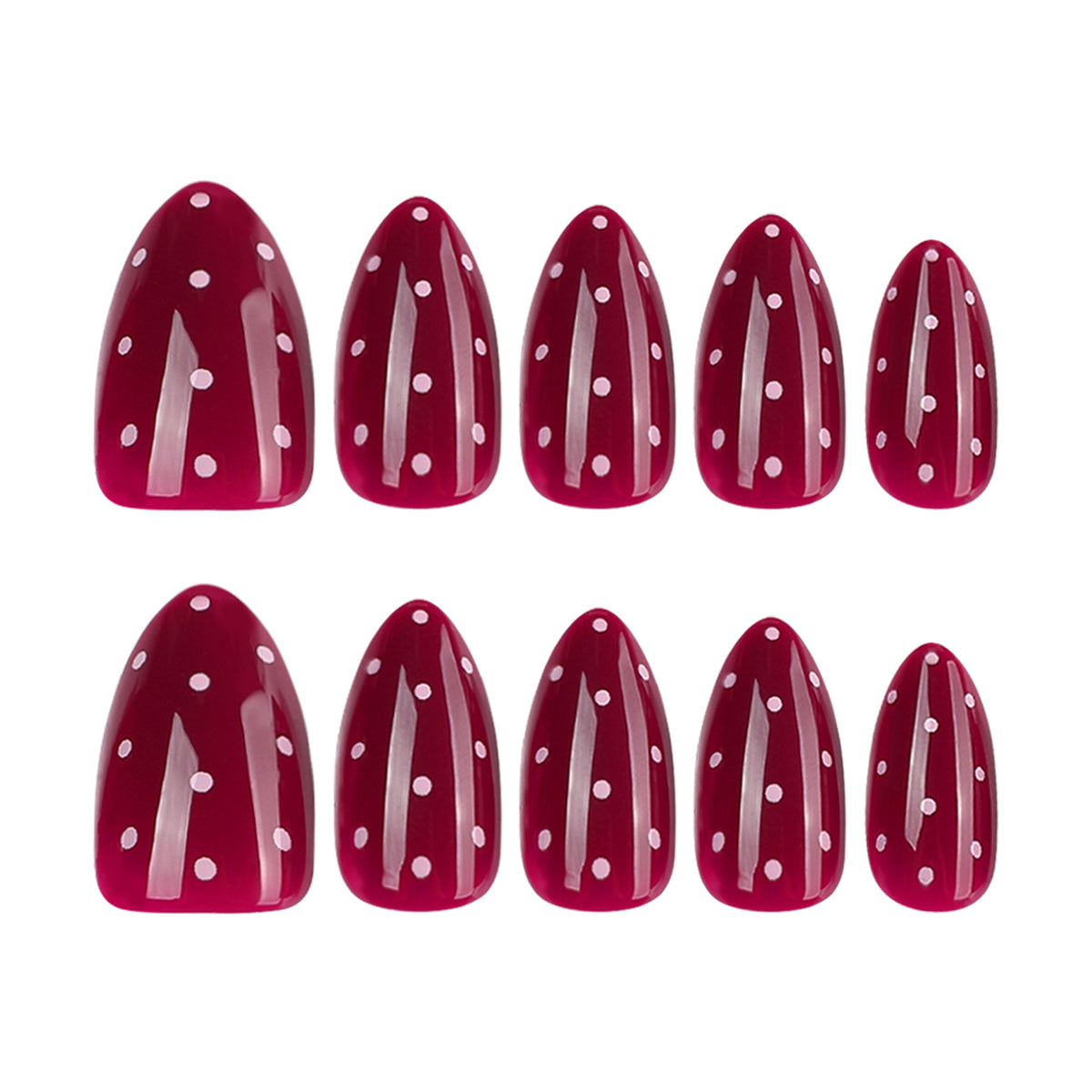 24pcs/Set Red Polka Dots Press-On Nails
