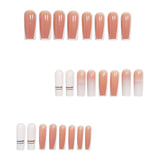 24pcs/Set White French Pink Ombre Press-On Nails