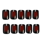 24pcs/Set Black to Red Ombre Press-On Nails