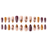 24pcs/Set Maple Leaf & Pumpkin Press-On Nails