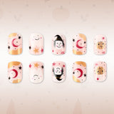 24pcs/Set Bat, Ghost Face & Pumpkin Press-On Nails