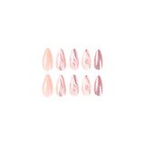 24pcs/Set Nude Pink Glitter Press-On Nails