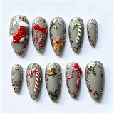 30pcs/Set 3D Bow Press On Nails