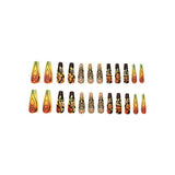 24pcs/Set Matte Floral Skull Press On Nails