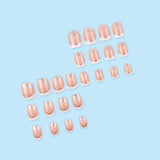 24pcs/Set Silver Glitter French Tip Press-On Nails