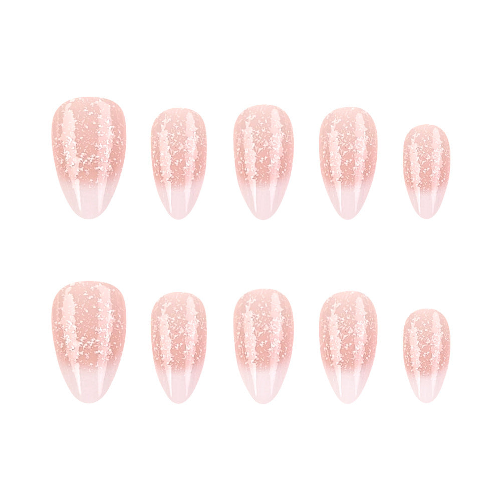 24pcs/Set Glitter French Tip Press-On Nails