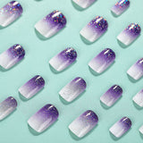 24pcs/Set Purple Gradient Press-On Nails