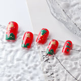24pcs/Set Reindeer & Christmas Tree Press-On Nails