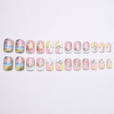 24pcs/Set Summer Beach Flowers Press On Nails