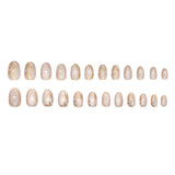 24pcs/Set 3D Gold Foil Floral Cat Eye Press-On Nails