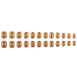 24pcs/Set Caramel Brown & Gold Pumpkin Press On Nails