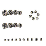 24pcs/Set Matte Leopard Print with Gold Foil Press On Toe Nails