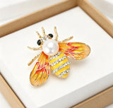Hand-Painted Bee Brooch