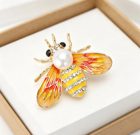 Hand-Painted Bee Brooch