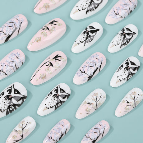 24pcs/Set Owl Press-On Nails