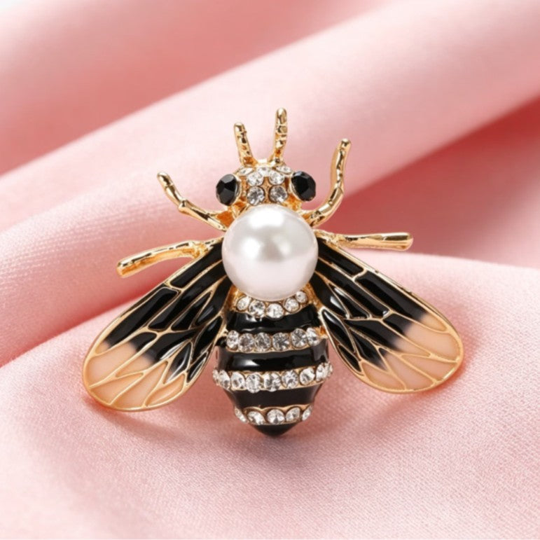 Hand-Painted Bee Brooch
