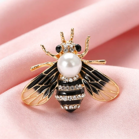 Hand-Painted Bee Brooch