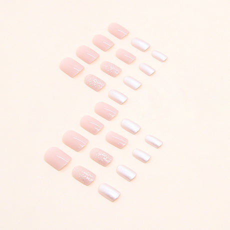 24pcs/Set Glitter Pearl Press-On Nails