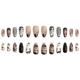 24pcs/Set Black & White Horror Comic Press On Nails