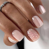 24pcs/Set Glitter Pearl Press-On Nails