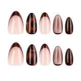 24pcs/Set Tortoiseshell Leopard French Press On Nails