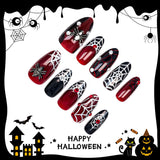 30pcs/Set 3D Spider & Spider Web Press-On Nails