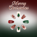 24pcs/Set Snowflake & Polka Dot Gingerbread Man Press On Nails