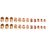 24pcs/Set Squirrel & Fall Leaves Press On Nails