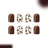 24pcs/Set Leopard Print Cat Eye Press On Nails