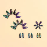 24pcs/Set Iridescent Aurora Butterfly Press-On Nails