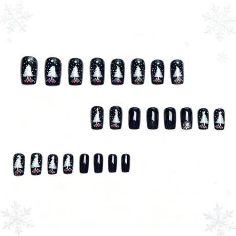 24pcs/Set Cartoon Christmas Trees Press-On Nails