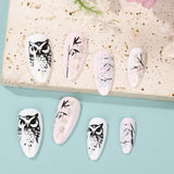 24pcs/Set Owl Press-On Nails