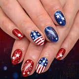 24pcs/Set Fireworks Star Glitter Press-On Nails