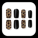 24pcs/Set Black Leopard Print Press On Nails